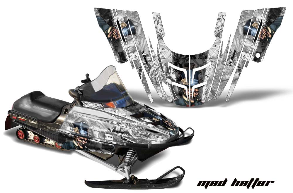 Polaris 700XC / 800XCR / 600 RMK Sled Graphic Kit - 1999-2003 Mad Hatter White