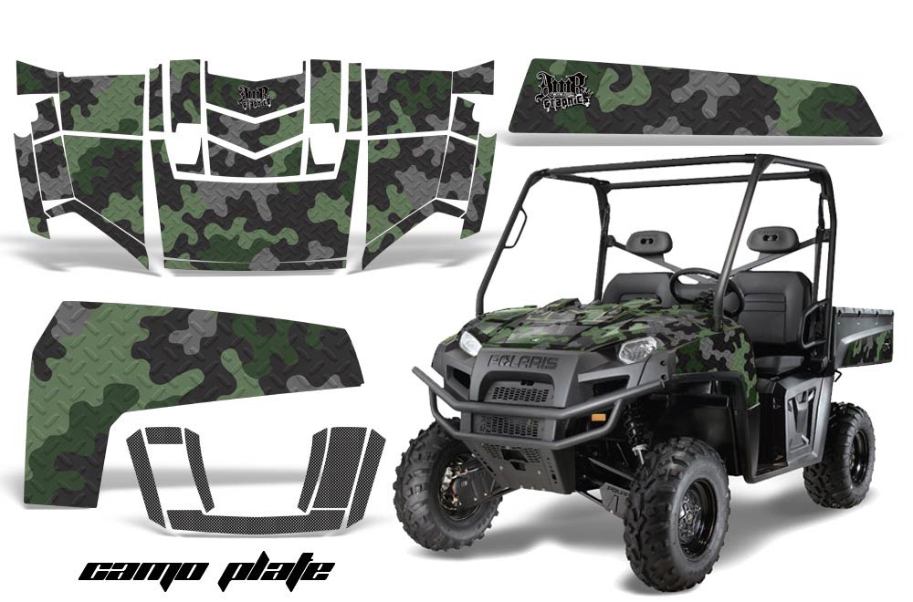 Polaris Ranger XP 500 / 700 4x4 EFI Graphic Kit - 2009 Camoplate Green