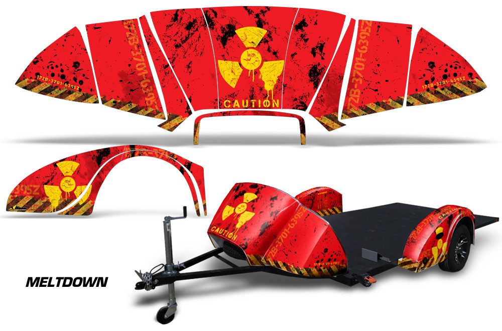 Ultimate Slingshot Trailer Graphic Kit - All Years Meltdown Red