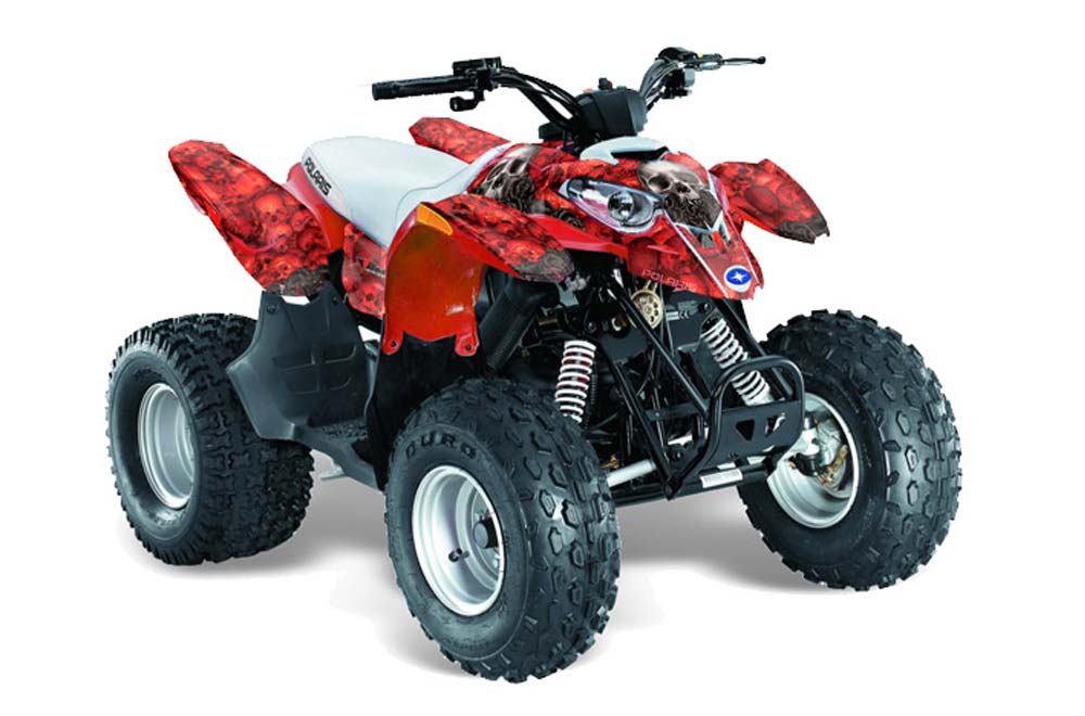 Polaris Predator 90 ATV Graphic Kit - 2002-2011 Bone Collector Red