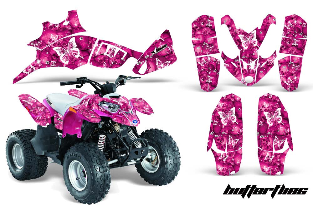 Polaris Predator 90 ATV Graphic Kit - 2002-2011 Butterfly Pink