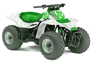 Kawasaki KFX 80 ATV Graphic Kit - 2003-2006 Silver Star - Reloaded Green
