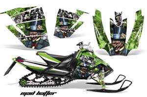 Arctic Cat Sno Pro Race 500 / 600 Sled Graphic Kit - 2008-2011 Mad Hatter Green