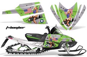 Arctic Cat M Series / Crossfire Sled Graphic Kit - All Years T Bomber Green