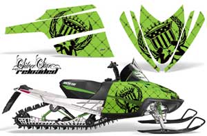 Arctic Cat M Series / Crossfire Sled Graphic Kit - All Years Silver Star - Reloaded Green
