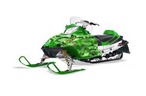 Arctic Cat Firecat F5 / F6 / F7 Sled Graphic Kit - 2003-2006 Silver Star - Silverhaze Green