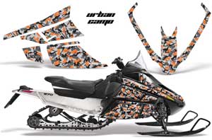 Arctic Cat F Z1 Series Sled Graphic Kit - All Years Urban Camo Orange