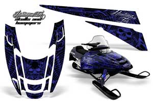 Polaris Edge Sled Graphic Kit - All Years Skulls N Hammers Blue