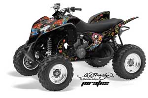 Honda TRX 700 XX ATV Graphic Kit - 2009-2015 Ed Hardy - Pirates Black
