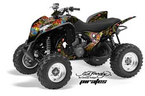 Honda TRX 700 XX ATV Graphic Kit - 2009-2015 Ed Hardy - Pirates Yellow