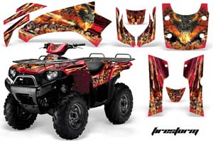 Kawasaki Brute Force 750 / 750i ATV Graphic Kit - 2005-2011 Firestorm Red