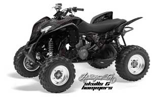 Honda TRX 700 XX ATV Graphic Kit - 2009-2015 Skulls and Hammers Silver