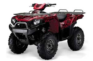 Kawasaki Brute Force 750 / 750i ATV Graphic Kit - 2005-2011 Skulls and Hammers Red
