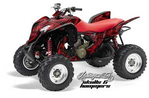 Honda TRX 700 XX ATV Graphic Kit - 2009-2015 Skulls and Hammers Red