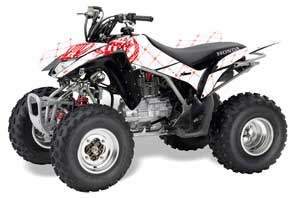 Honda TRX 250EX / 250R / 250X ATV Graphic Kit - 2006-2018 Silver Star - Reloaded White