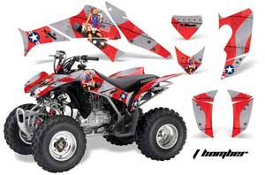 Honda TRX 250EX / 250R / 250X ATV Graphic Kit - 2006-2018 T-Bomber Red