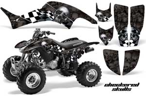 Honda TRX 400EX ATV Graphic Kit - 1999-2007 Checkered Skulls Black