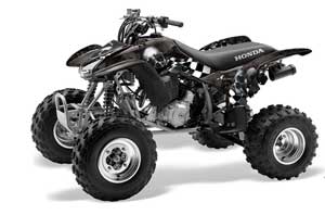 Honda TRX 400EX ATV Graphic Kit - 1999-2007 Checkered Skulls Black