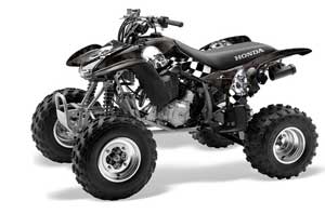 Honda TRX 400EX ATV Graphic Kit - 1999-2007 Checkered Skulls Chrome