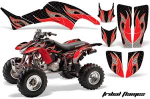 Honda TRX 400EX ATV Graphic Kit - 1999-2007 Tribal Flames Red