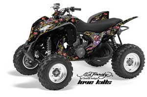 Honda TRX 700 XX ATV Graphic Kit - 2009-2015 Ed Hardy - Love Kills Black