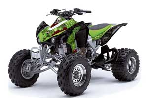 Kawasaki KFX 450 ATV Graphic Kit - 2008-2015 Bone Collector Green