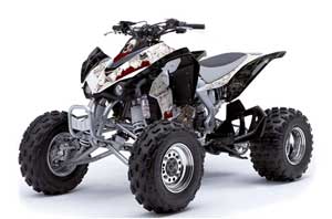 Kawasaki KFX 450 ATV Graphic Kit - 2008-2015 Bone Collector White