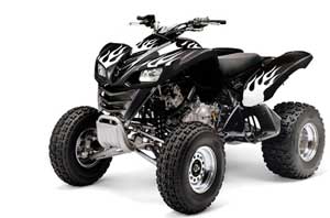Kawasaki KFX 700 ATV Graphic Kit - 2004-2009 Diamond Flames White