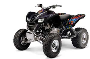 Kawasaki KFX 700 ATV Graphic Kit - 2004-2009 Ed Hardy - Pirates Blue