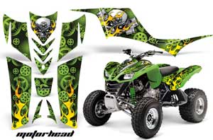 Kawasaki KFX 700 ATV Graphic Kit - 2004-2009 Motorhead Green