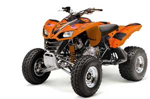 Kawasaki KFX 700 ATV Graphic Kit - 2004-2009 T Bomber Orange