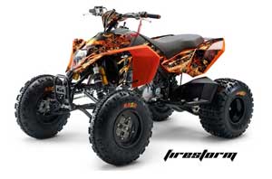 KTM 450 / 505 / 525 ATV Graphic Kit - 2008-2010 Firestorm Black