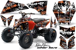 KTM 450 / 505 / 525 ATV Graphic Kit - 2008-2010 Silver Star - Silverhaze Orange