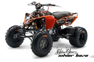 KTM 450 / 505 / 525 ATV Graphic Kit - 2008-2010 Silver Star - Silverhaze Orange