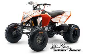 KTM 450 / 505 / 525 ATV Graphic Kit - 2008-2010 Silver Star - Silverhaze Orange