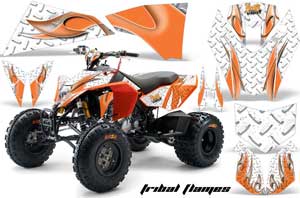 KTM 450 / 505 / 525 ATV Graphic Kit - 2008-2010 Tribal Flames Orange