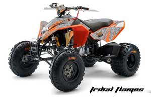 KTM 450 / 505 / 525 ATV Graphic Kit - 2008-2010 Tribal Flames Orange