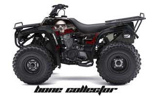 Kawasaki Bayou 220 / 250 / 300 ATV Graphic Kit - All Years Bone Collector Black