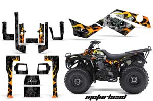 Kawasaki Bayou 220 / 250 / 300 ATV Graphic Kit - All Years Motorhead Black