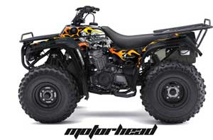 Kawasaki Bayou 220 / 250 / 300 ATV Graphic Kit - All Years Motorhead Black