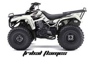 Kawasaki Bayou 220 / 250 / 300 ATV Graphic Kit - All Years Tribal Flames Black
