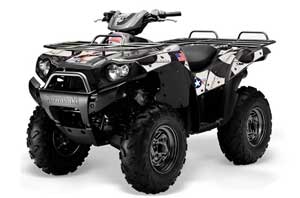 Kawasaki Brute Force 650i 4x4 ATV Graphic Kit - 2004-2012 T Bomber Black