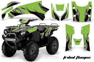 Kawasaki Brute Force 650i 4x4 ATV Graphic Kit - 2004-2012 Tribal Flames Black