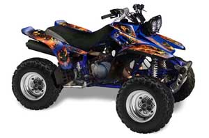 Yamaha Warrior 350 ATV Graphic Kit - All Years Firestorm Blue
