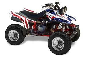 Yamaha Warrior 350 ATV Graphic Kit - All Years Stars N Stripes Red