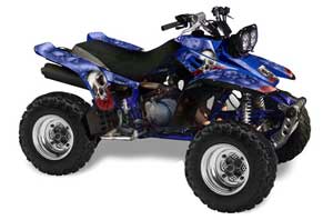Yamaha Warrior 350 ATV Graphic Kit - All Years Bone Collector Blue