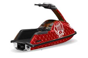 Yamaha Superjet Round Nose Jet Ski Graphic Kit - All Years Silver Star - Reloaded Red