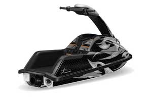 Yamaha Superjet Round Nose Jet Ski Graphic Kit - All Years Tribal Flames Silver