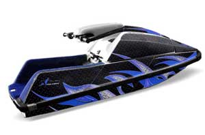 Yamaha Superjet Square Nose Jet Ski Graphic Kit - All Years Tribal Flames Blue