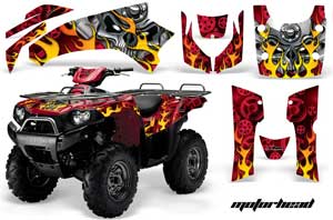 Kawasaki Brute Force 650i 4x4 ATV Graphic Kit - 2004-2012 Motorhead Red